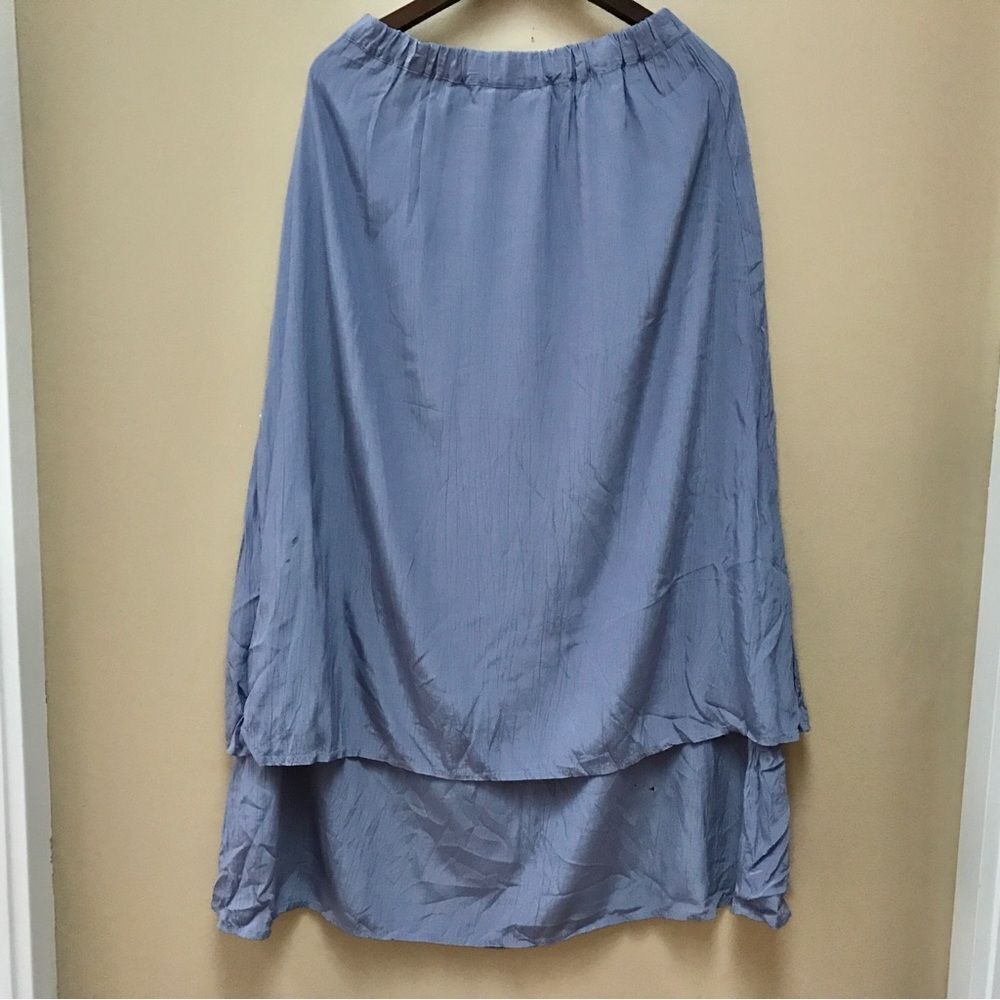 FLAX Blue Layered Maxi Skirt (S)